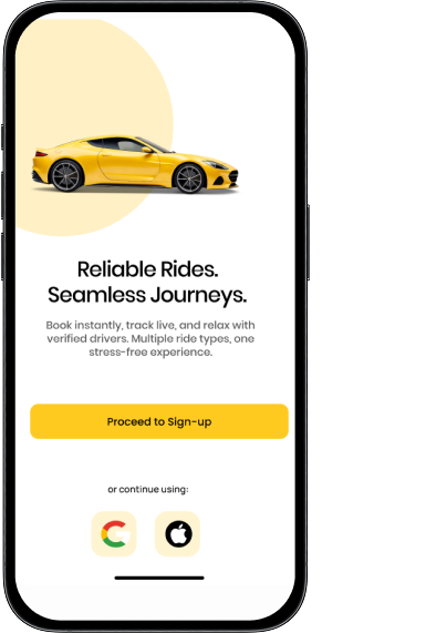 Rideon App on a phone